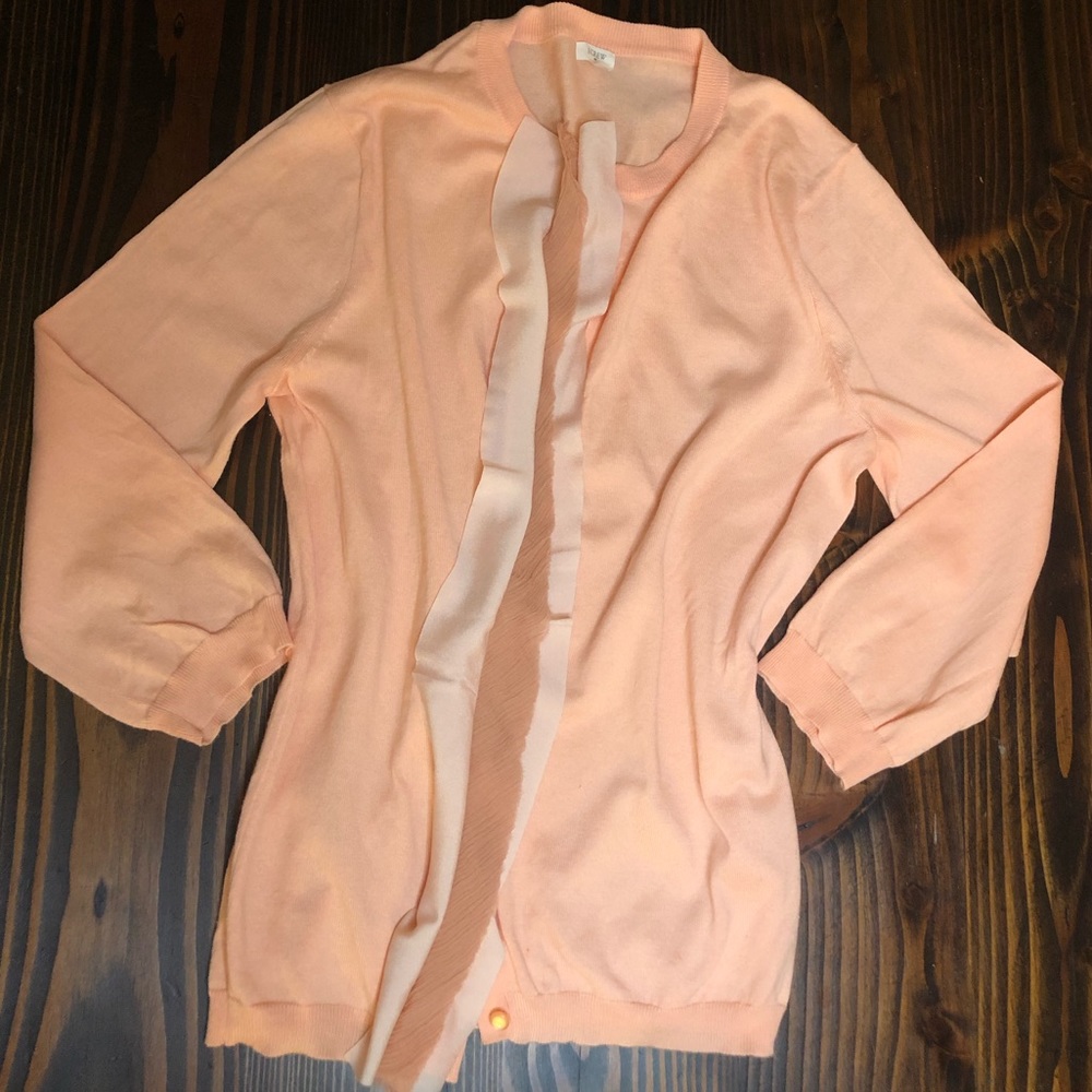 J. crew peach cardigan with lovely front detail